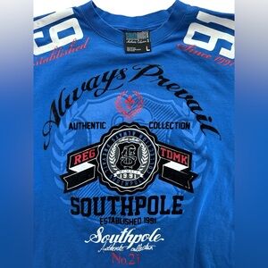 Vintage Y2K Southpole Men’s T-Shirt Size Large‎ Blue Streetwear Hip-Hop Skater